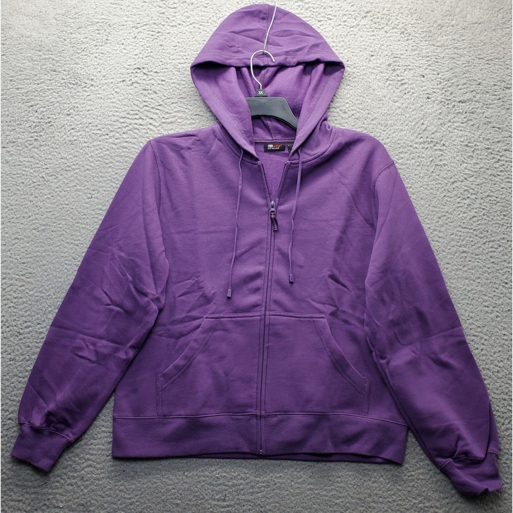 SB Active by St. John's Bay Hoodie Womens Large Purple Fleece Lined Full Zip NOS